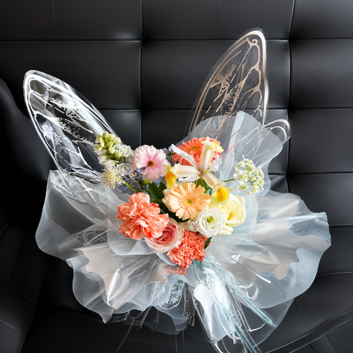 Crystal Butterfly Flower Bouquet Wrapping Paper Clear Floral Wraps Packaging Bouquet Accessories view 2
