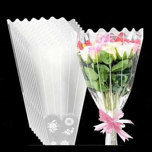 Pack of 5pcs Premium Transparent Flower Bouquet Sleeve Bags for Gift view 3
