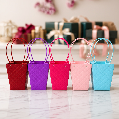 Yellow Flower Bucket Bouqet - florist bag - Gift Bag view 2