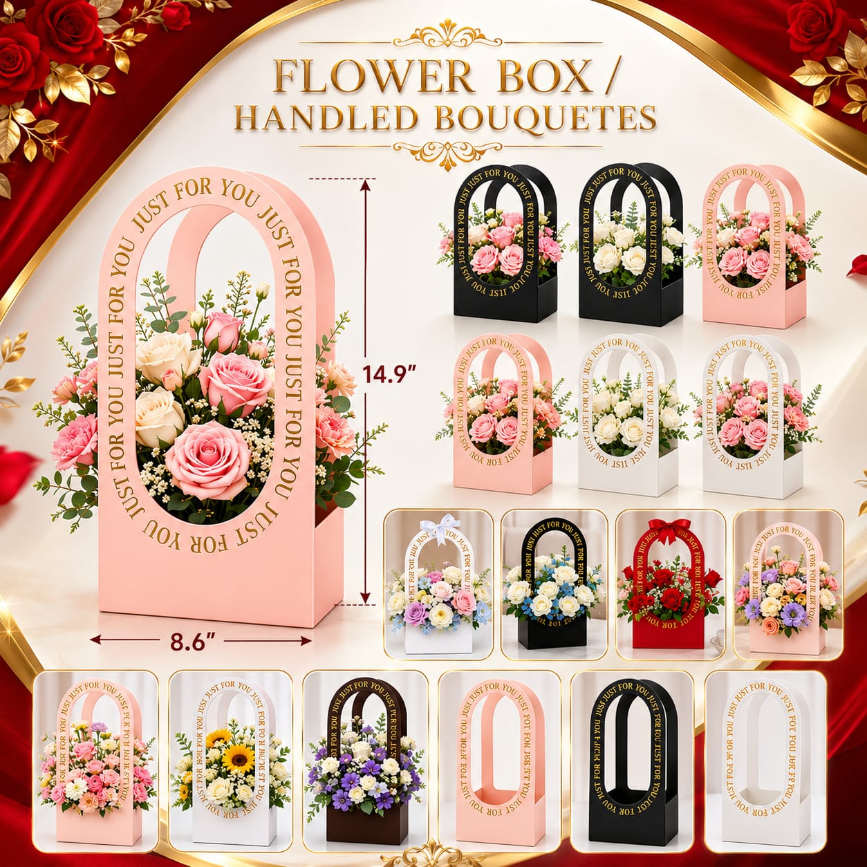 Flower Handbag: Kraft Paper Gift Bag, Wedding Party Favor view 4