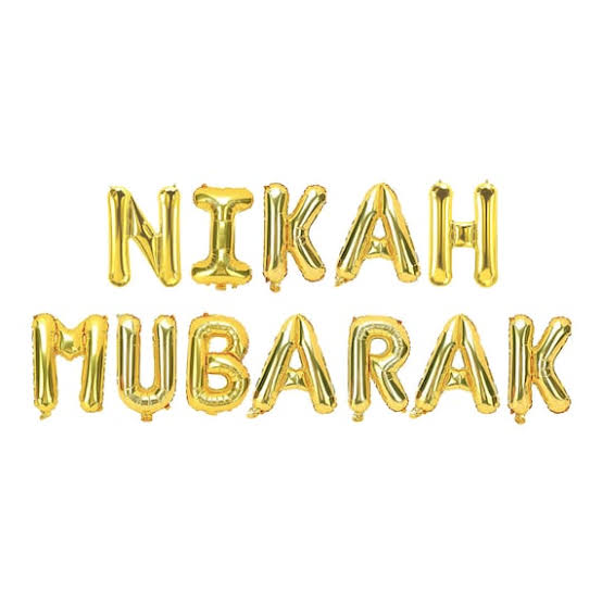 Nikkah Mubarak Foil Letter Balloons Set for Celebrations Ceremony Decoration view 2