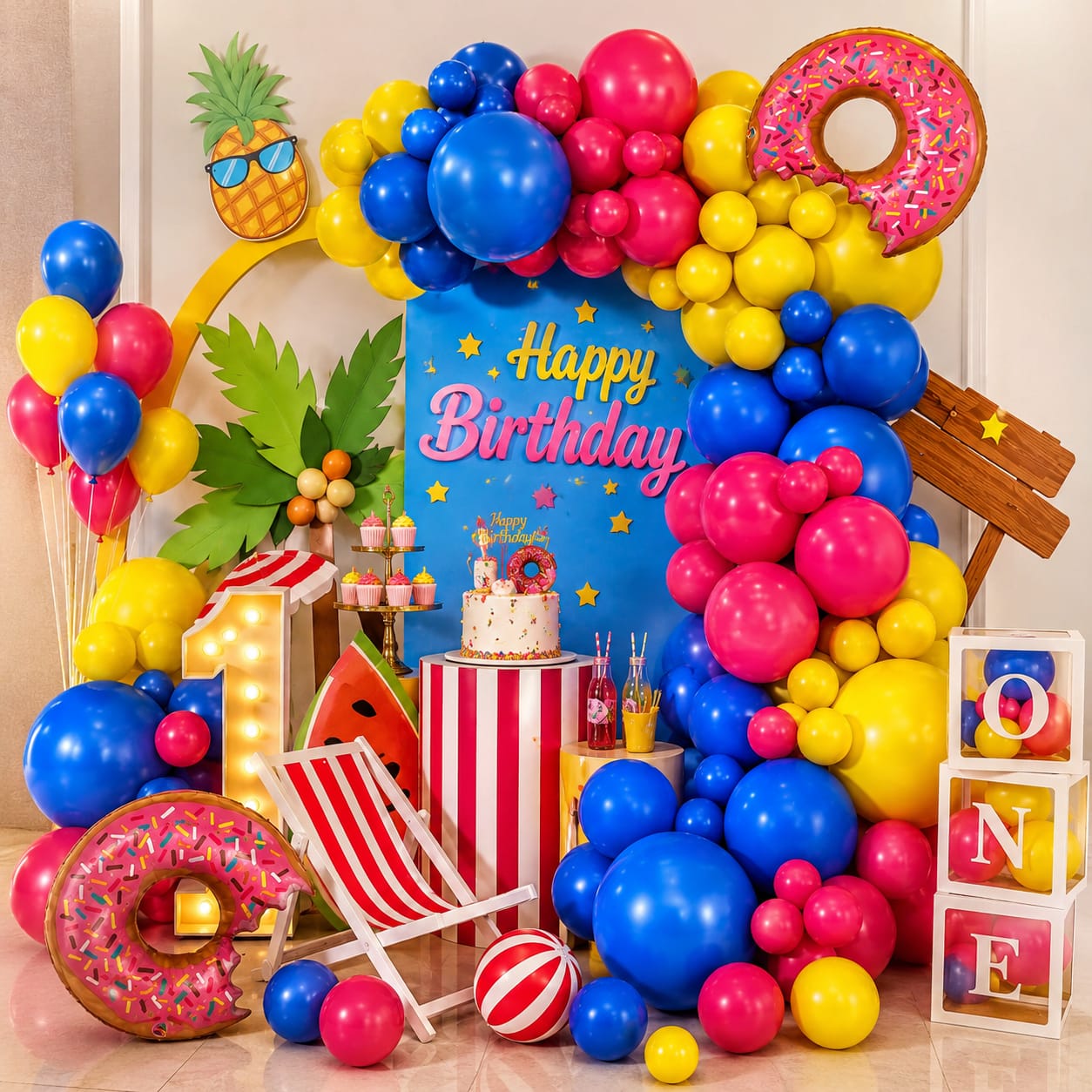 100pcs Birthday Balloon Decoration Kit Set for Party Celebrations