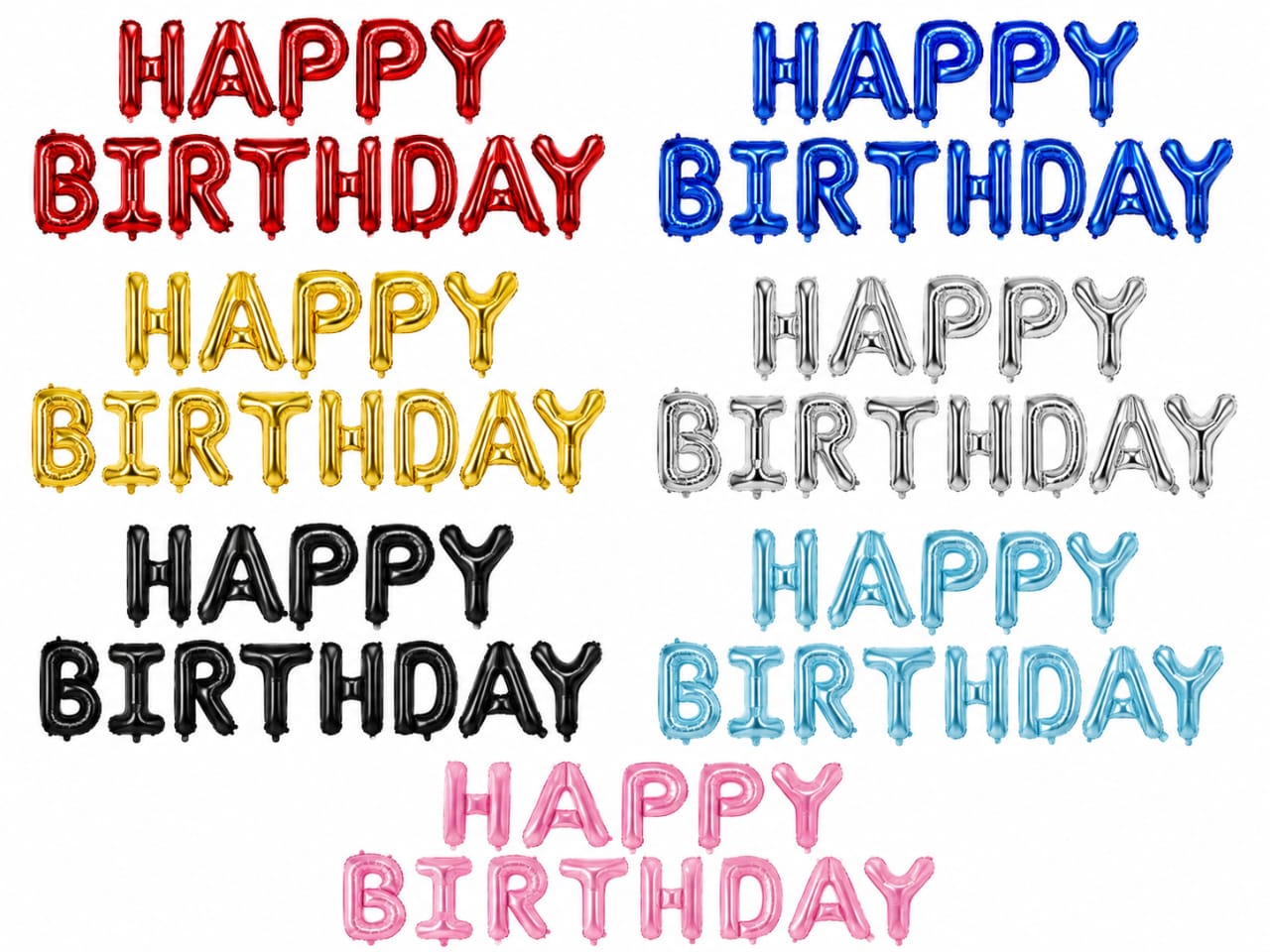 Happy Birthday Foil Balloons Set 13 Letters for Birthday Party Decoration view 2
