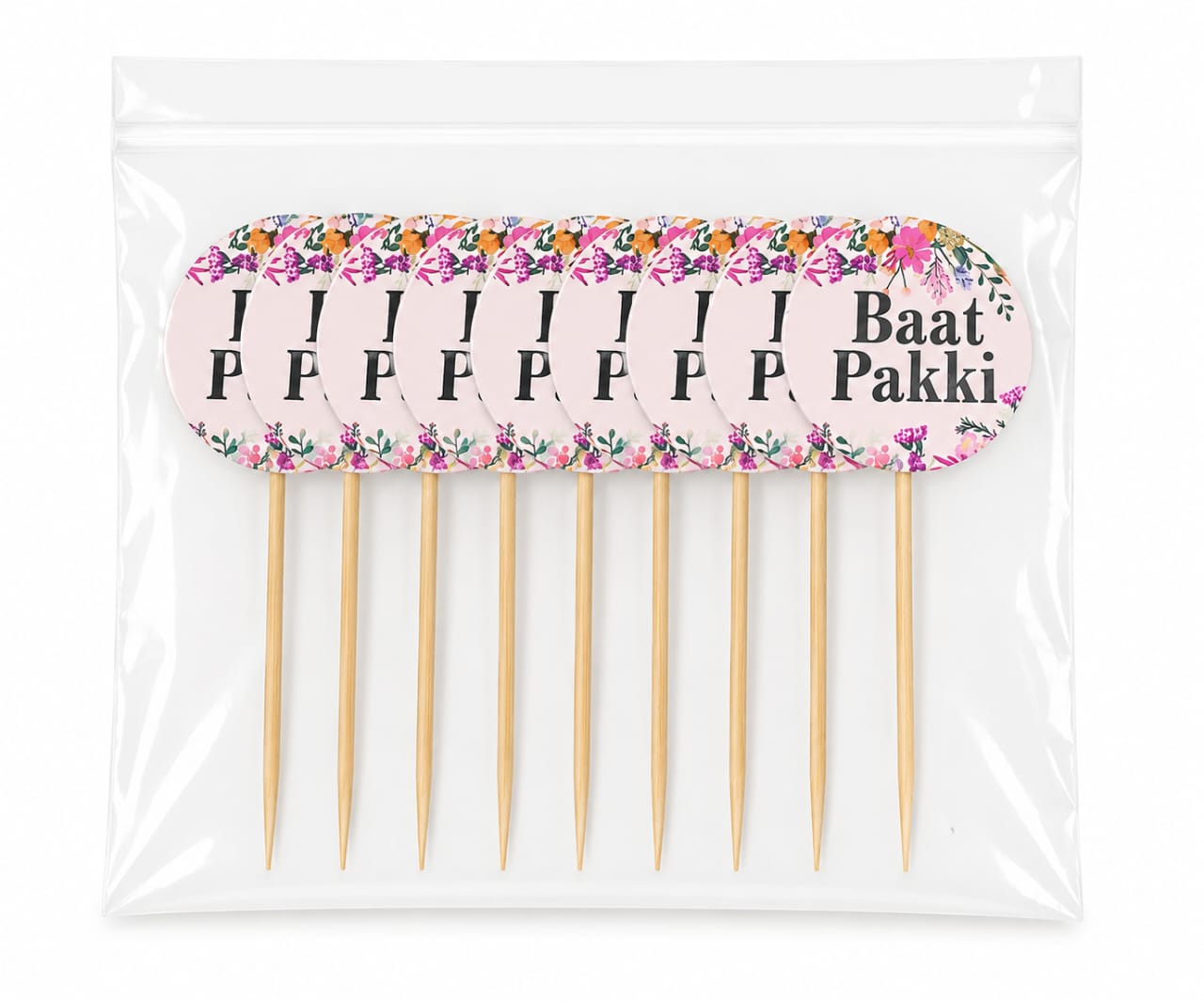 Pack of 10pcs Baat Pakki MiniSweet Toppers for Mithai, Cake & Chocolates Decoration view 3