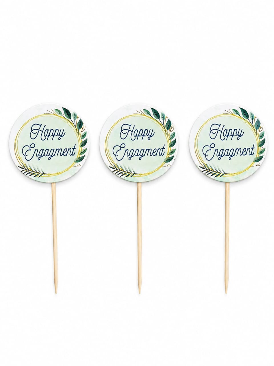 Pack of 10 Happy Engagement Mini Sweet Toppers for Mithai, Cake & Chocolates Decoration view 4