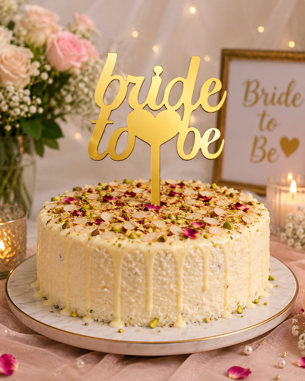 Gold Bride to Be Cake Topper for Bridal Celebrations view 4