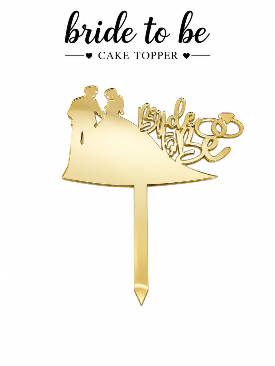 Gold Acrylic Bride to Be Cake Topper view 4