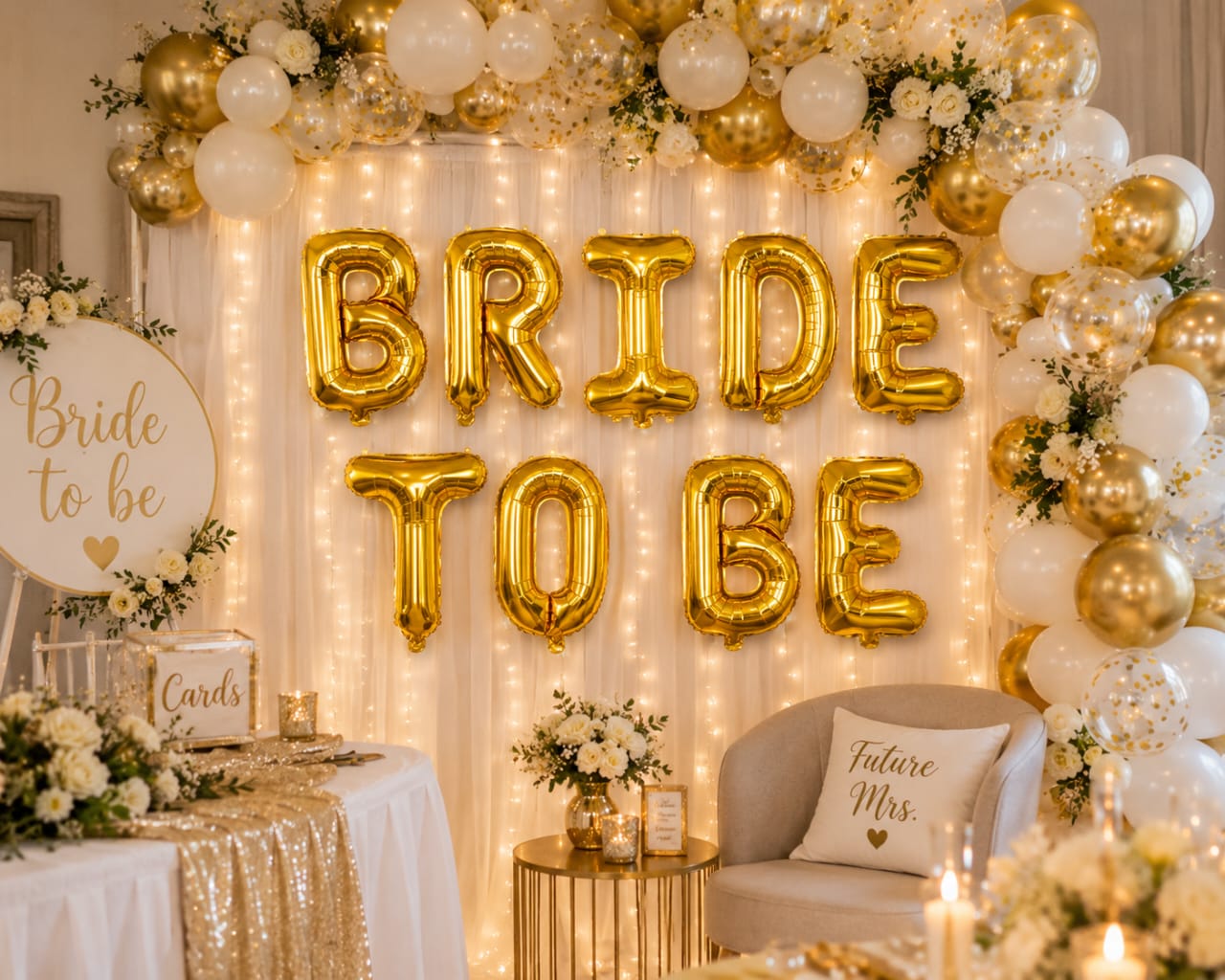 Bride to Be Letters Foil Balloons for Bridal Shower Decoration