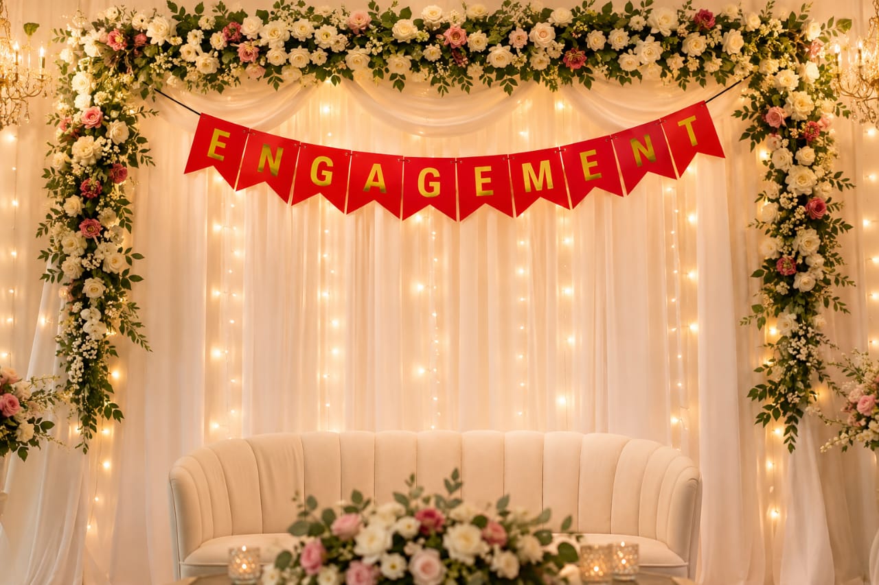 Engagement Letter Bunting Banner for Decoration and Party Celebration