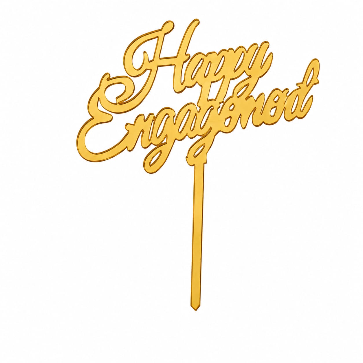 Gold Acrylic Happy Engagement Cake Topper view 4
