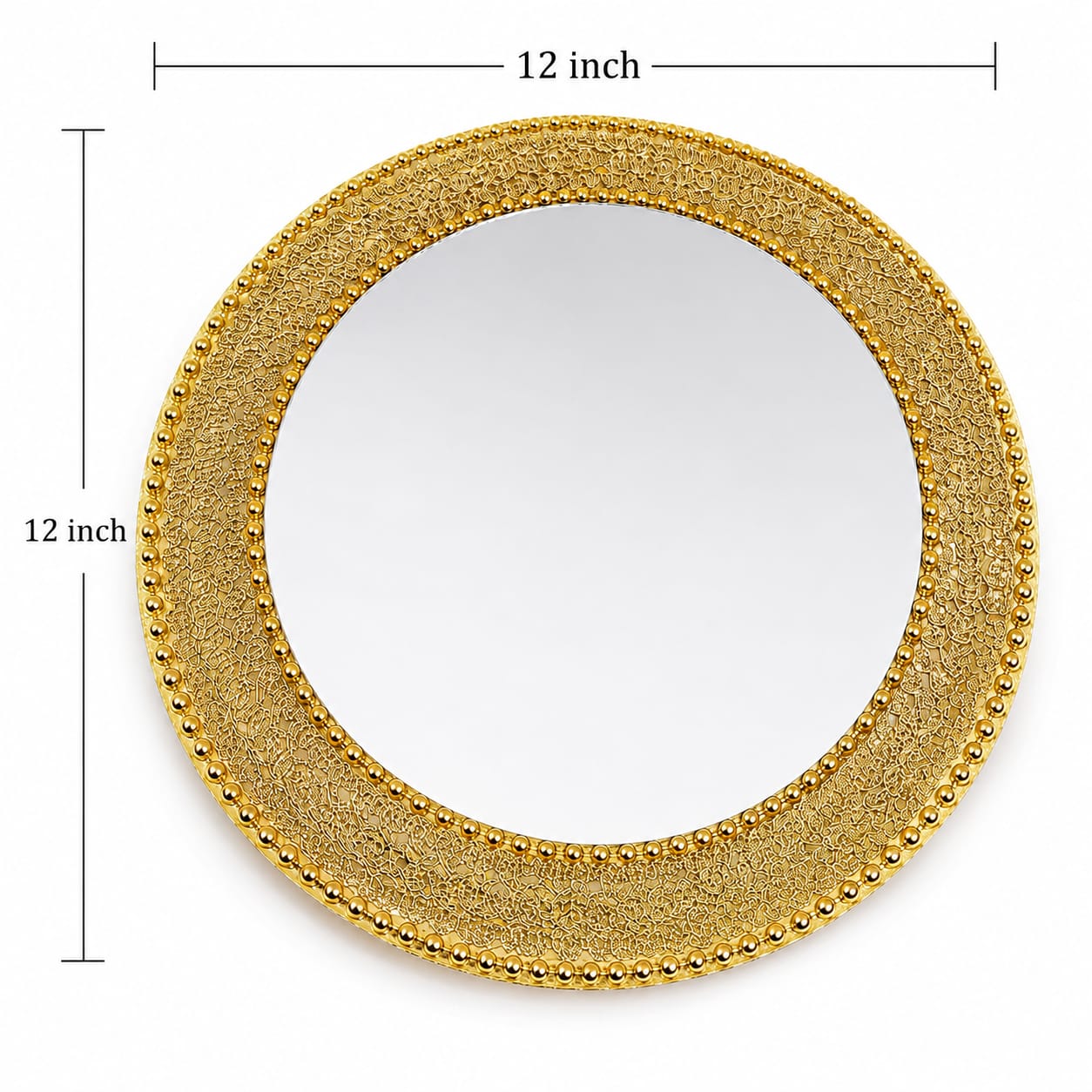 Nikkah Mirror - Engagement Ring Tray - Wedding Mirror - Golden Pearl Border - Ring Ceremony - Wedding Favor view 4