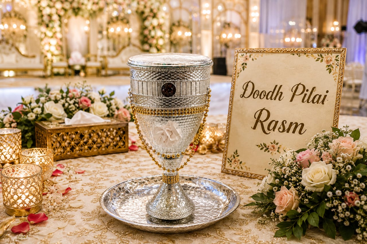 Luxury Crystal-Style Doodh Pilai Rasam Glass - Milk ceremony glass - Islamic Wedding tradition - Wedding Favors