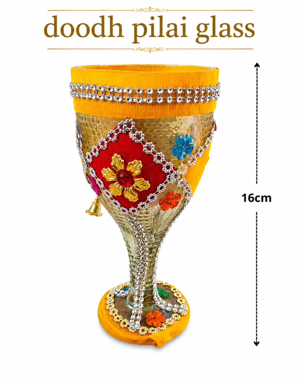 Handmade Doodh Pilai Rasam Glass / decorative indian wedding / bride groom milk ceremony
