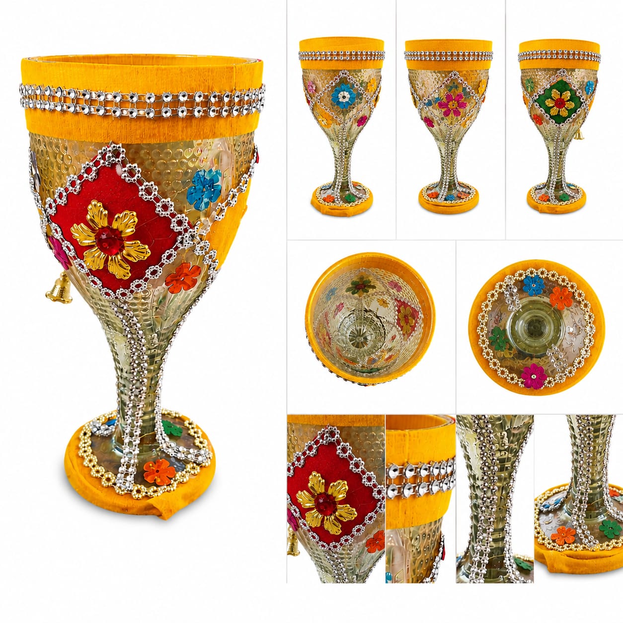 Handmade Doodh Pilai Rasam Glass / decorative indian wedding / bride groom milk ceremony view 4
