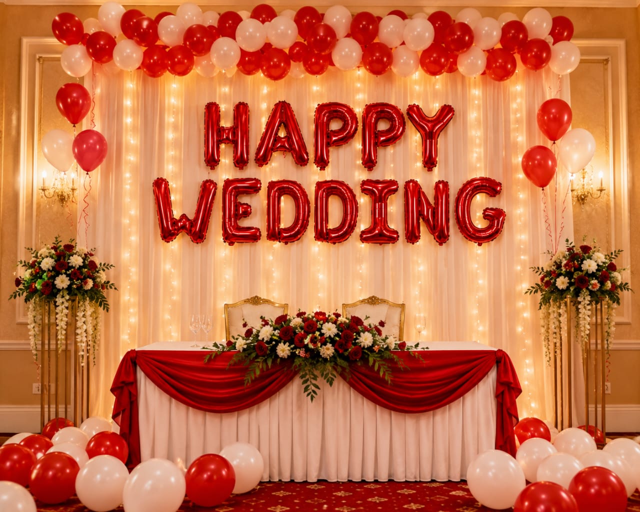 Happy Wedding Foil Letter Balloons Set for Party Celebrations Decoration view 3
