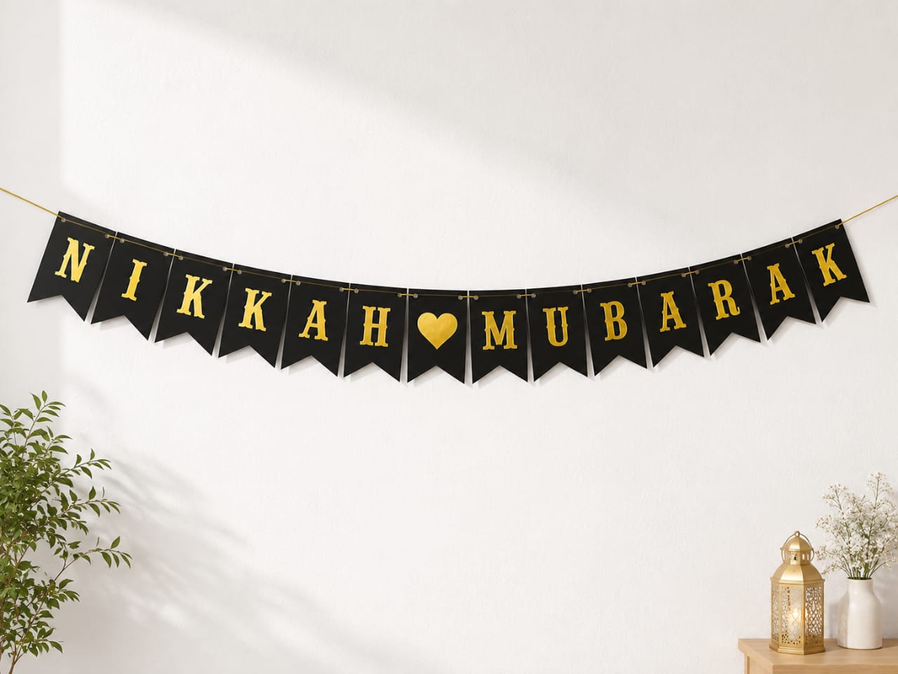 Nikkah Mubarak Bunting Banner for Decoration and Party Celebration
