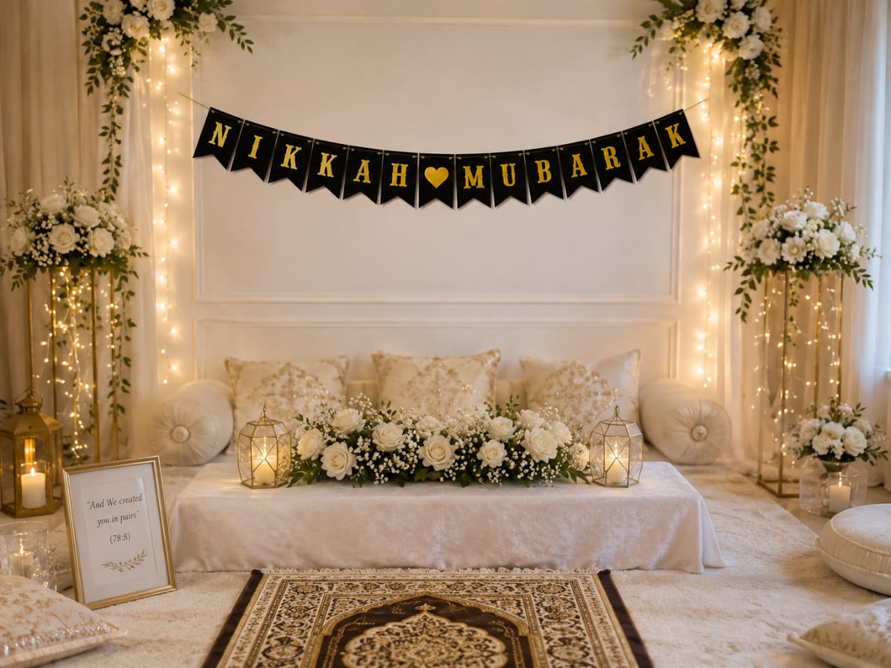 Nikkah Mubarak Bunting Banner for Decoration and Party Celebration view 2