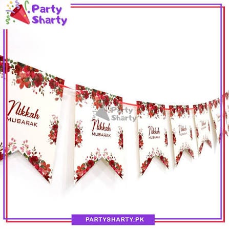 Nikkah Mubarak Bunting Banner for Decoration and Party Celebration view 7