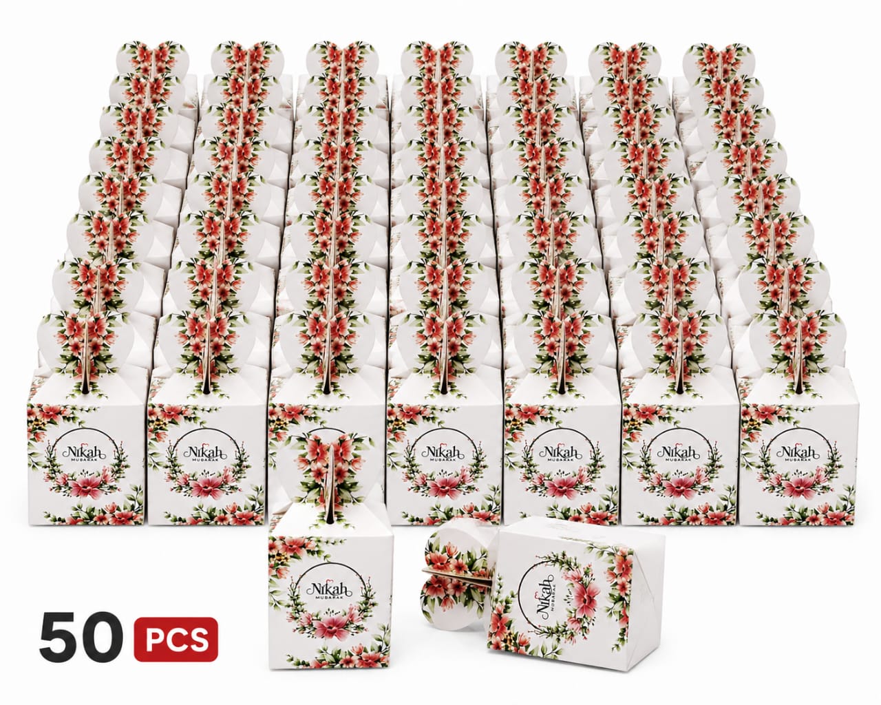50pcs Nikkah Mubarak, Wedding Favor Box, Bid Boxes view 2