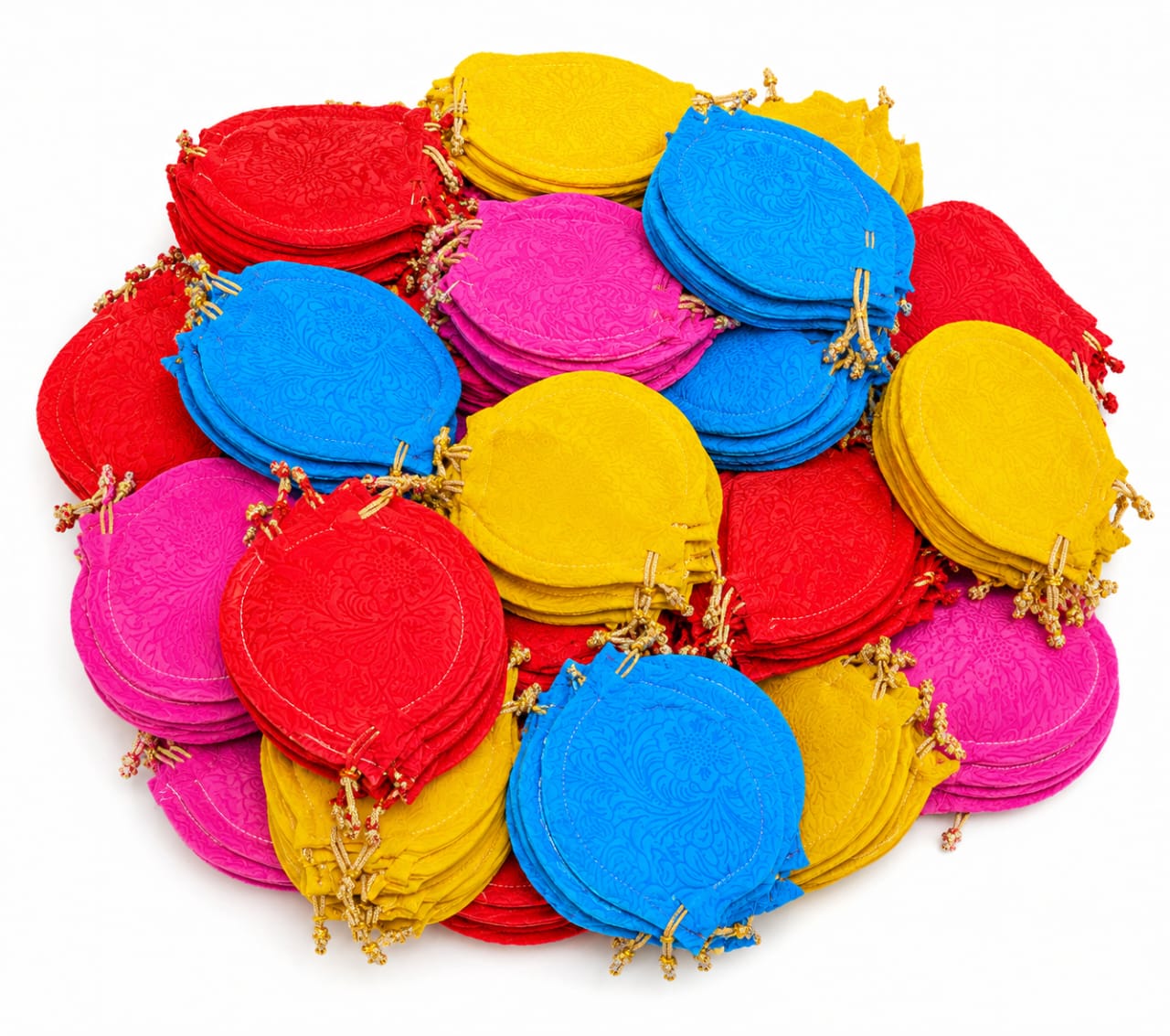 50pcs Nikkah Bid Velvet Pouches – Multicolors - Wedding Favors