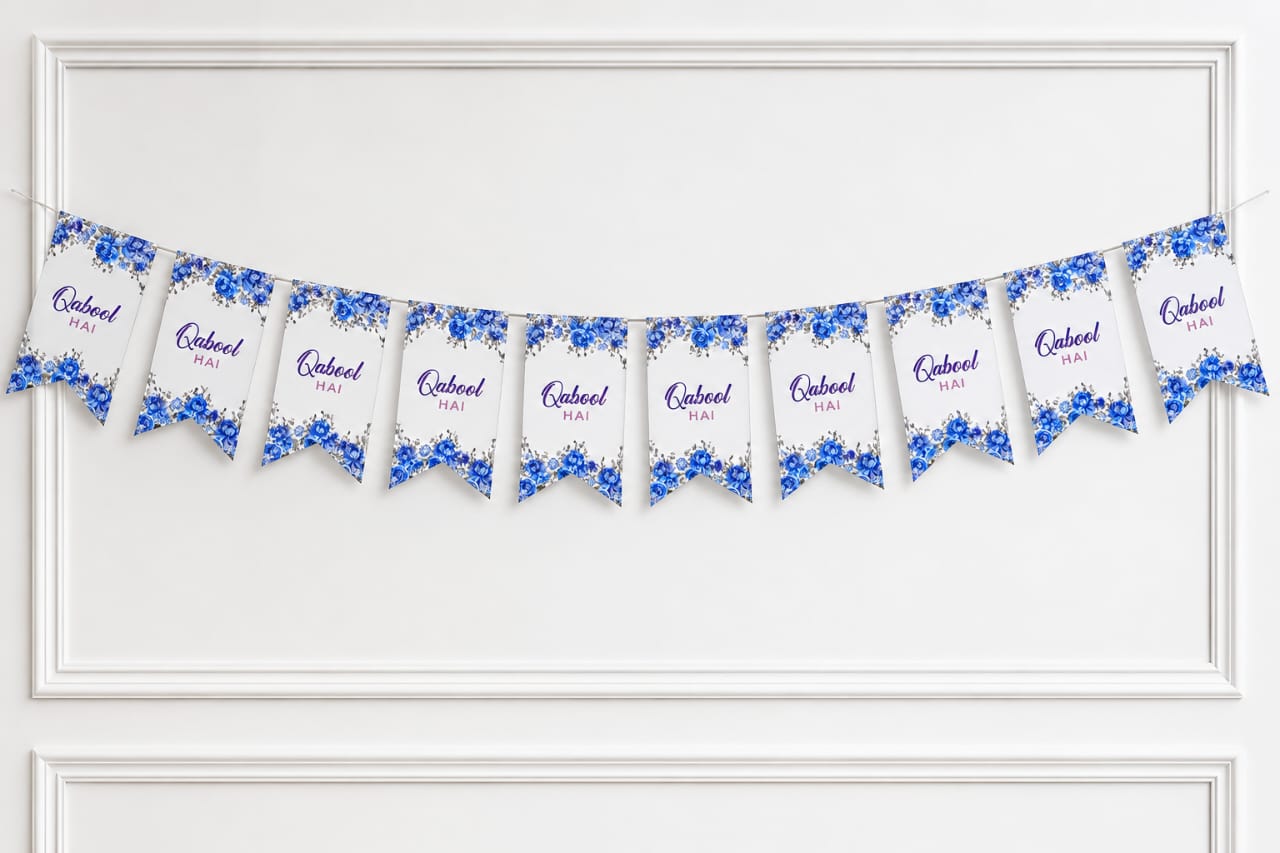Qabool Hai Bunting Banner for Happy Wedding Decoration and Party Celebration view 2