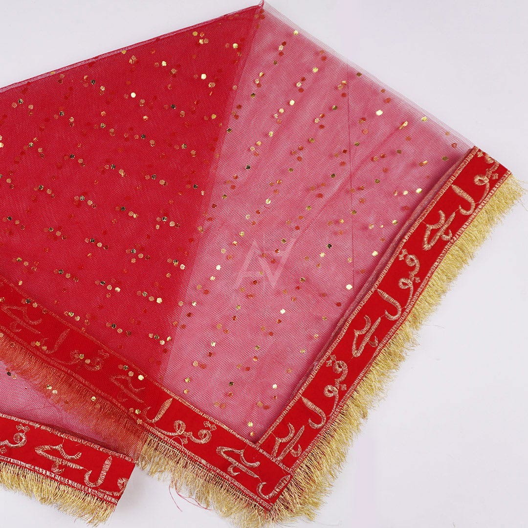 Qabool Hai Bridal Dupatta for Nikkah Wedding Ceremony - Golden Embroidery - Wedding Favor view 4