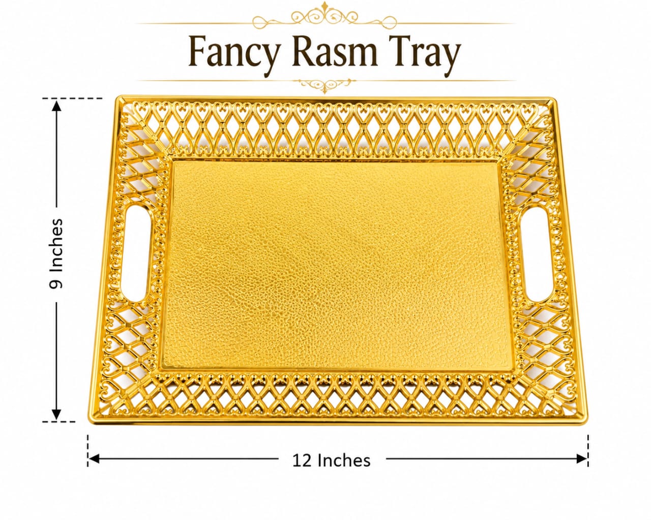 PREMIUM Golden wedding tray basket with handles for decoration - Wedding Favor view 2