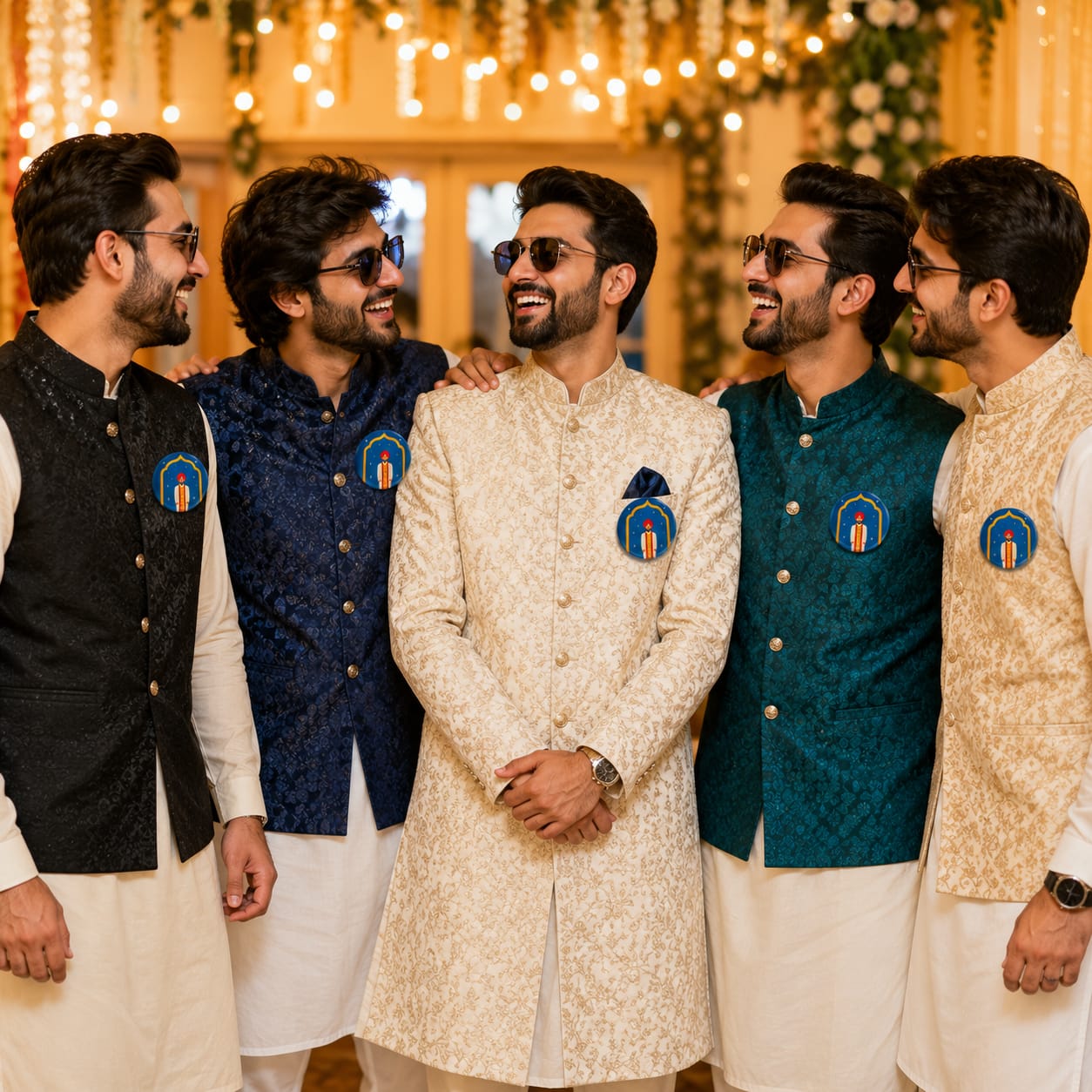 Pack of 6pcs Team Dulha Wedding Badges – Groom Team - Wedding Favor view 2