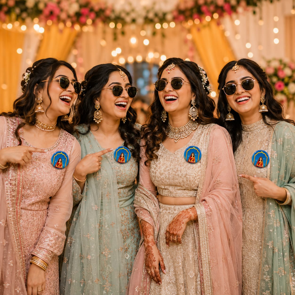 Pack of 6pcs Team Dulhan Wedding Badges – Bridal Party Favor for Girls and Boys - Wedding Favor