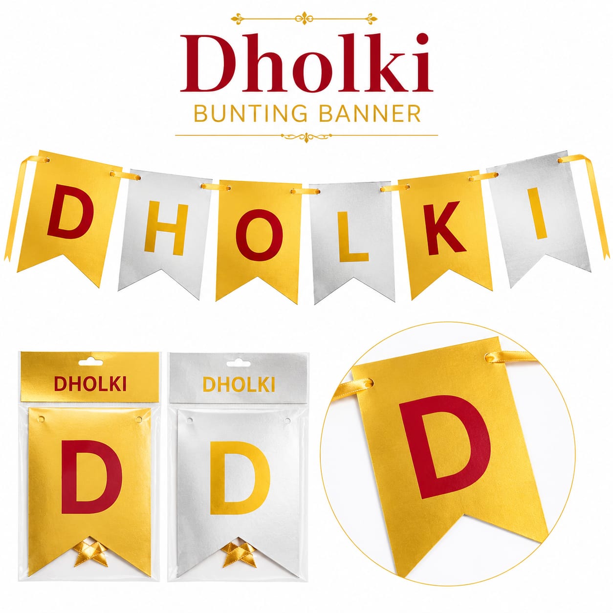 Dholki Buntings Banner for Decoration and Party Celebration view 2