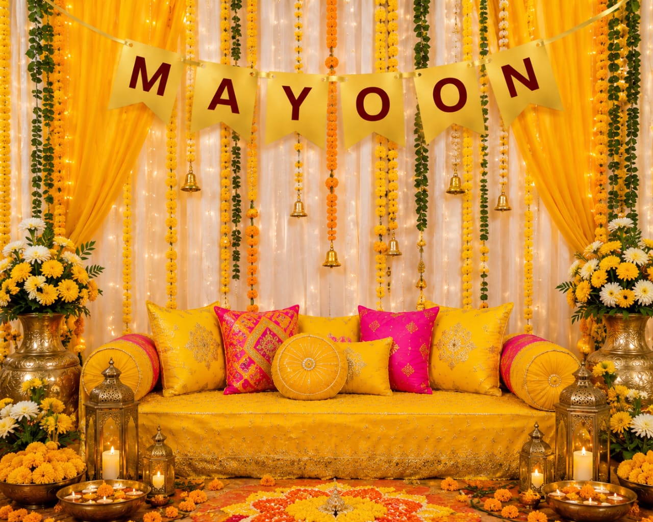 Mayoon Haldi Buntings Banner for Decoration and Party Celebration view 2