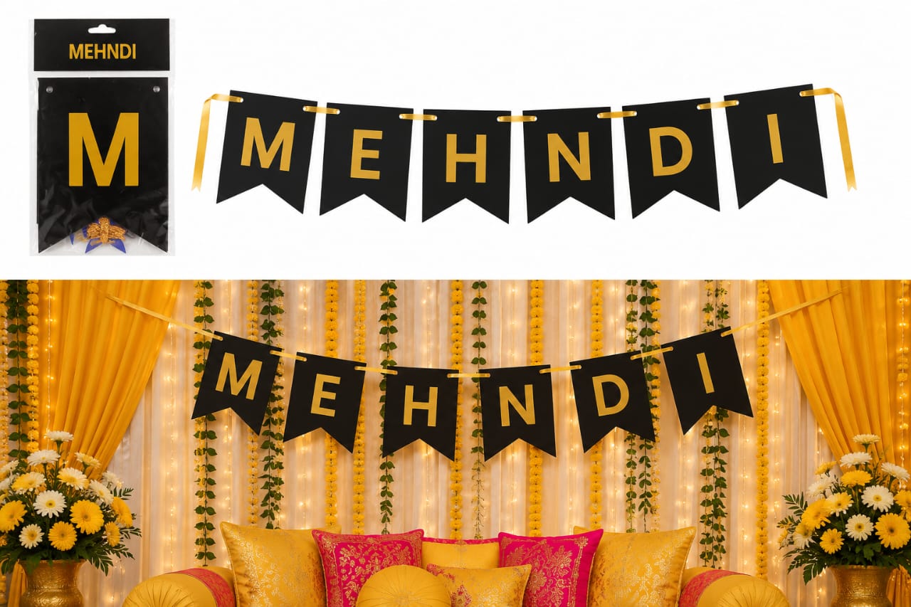Mehndi Buntings Banner for Decoration and Party Celebration