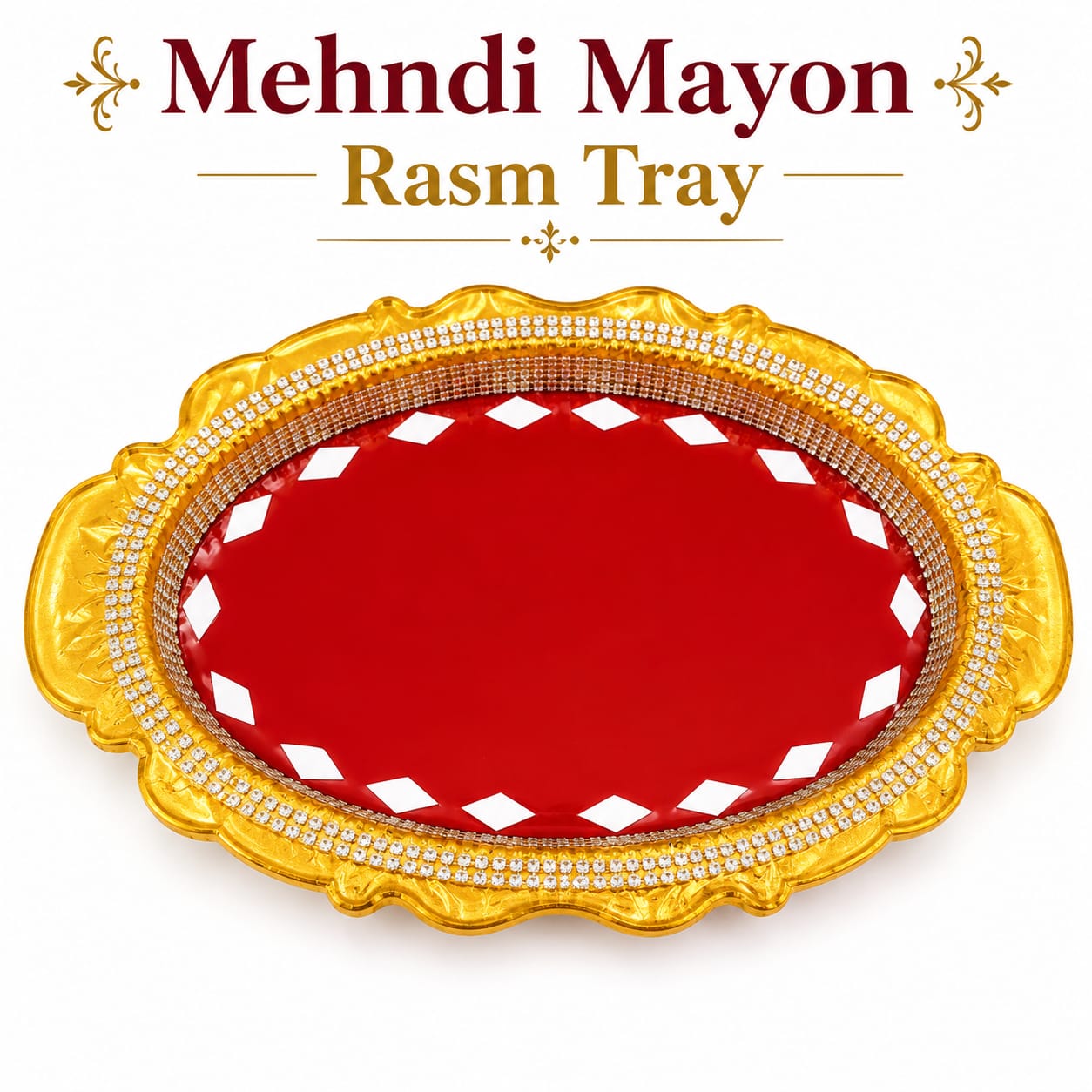 Handmade Indian Wedding Tray For Mehndi Haldi Mayon Rasam e Hina - Wedding Favor view 3