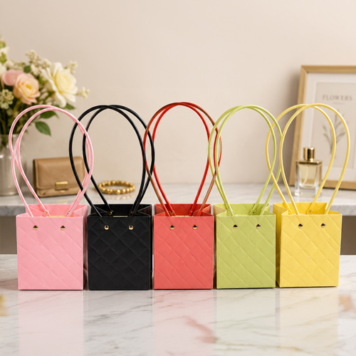Pastel Mini Bouquet Bucket Bags with Handles for Gift Packaging