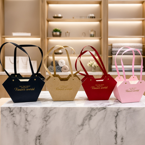 Luxury Flower Bucket Gift Bags for Gifting Chocolate Perfume Cosmetics