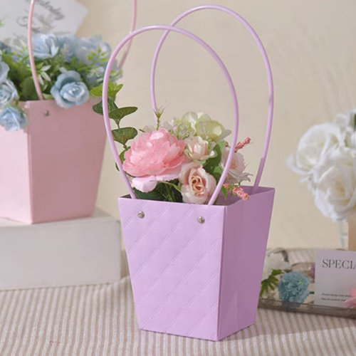 Lavender Flower Bucket with handled - Flower Gift Bag / Bouquet