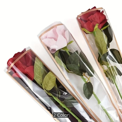 Pack of 5pcs Luxury Single Rose Transparent Gift Sleeve Bag