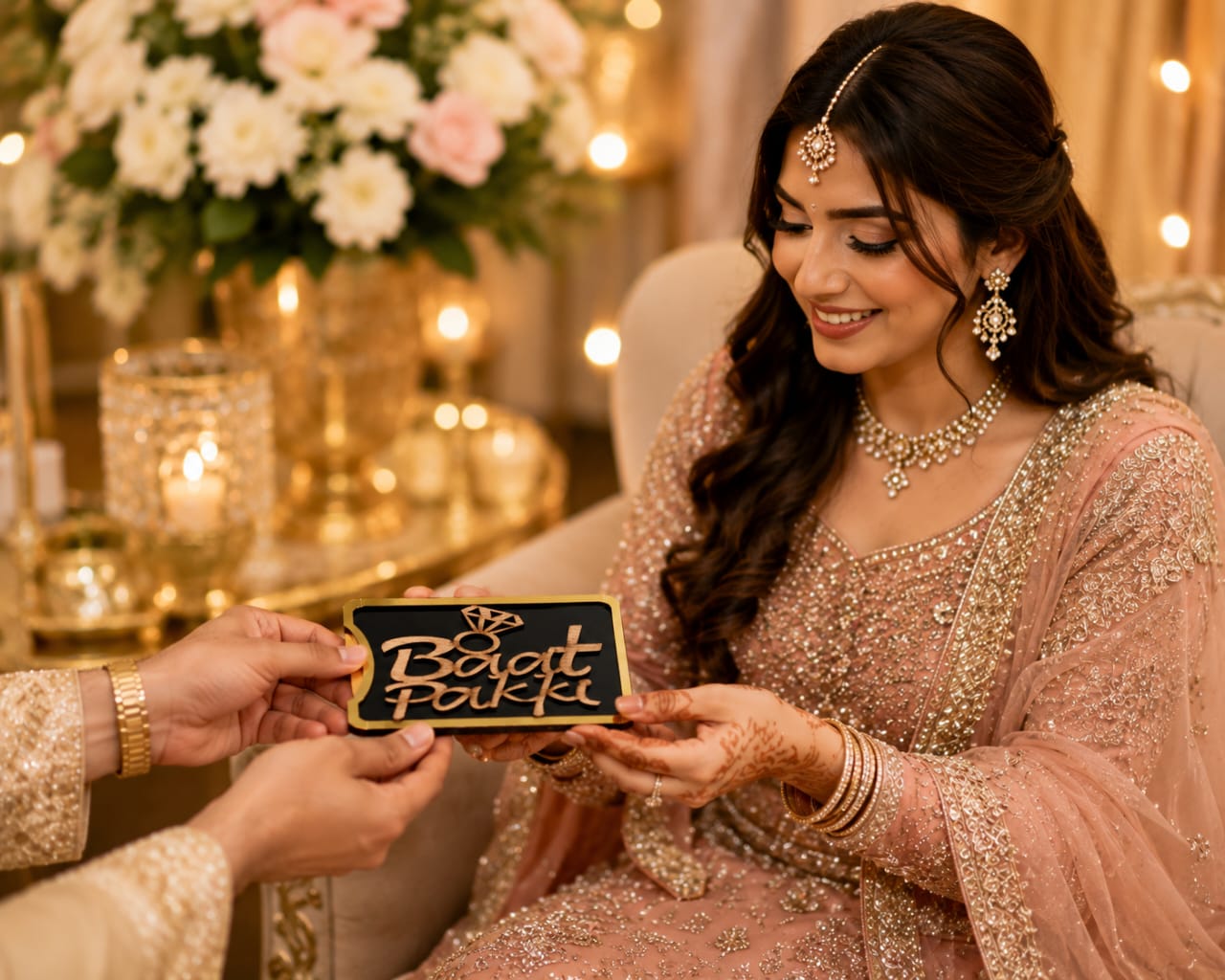 Baat Pakki Wooden Cash Money Envelope for Bride and Groom view 2
