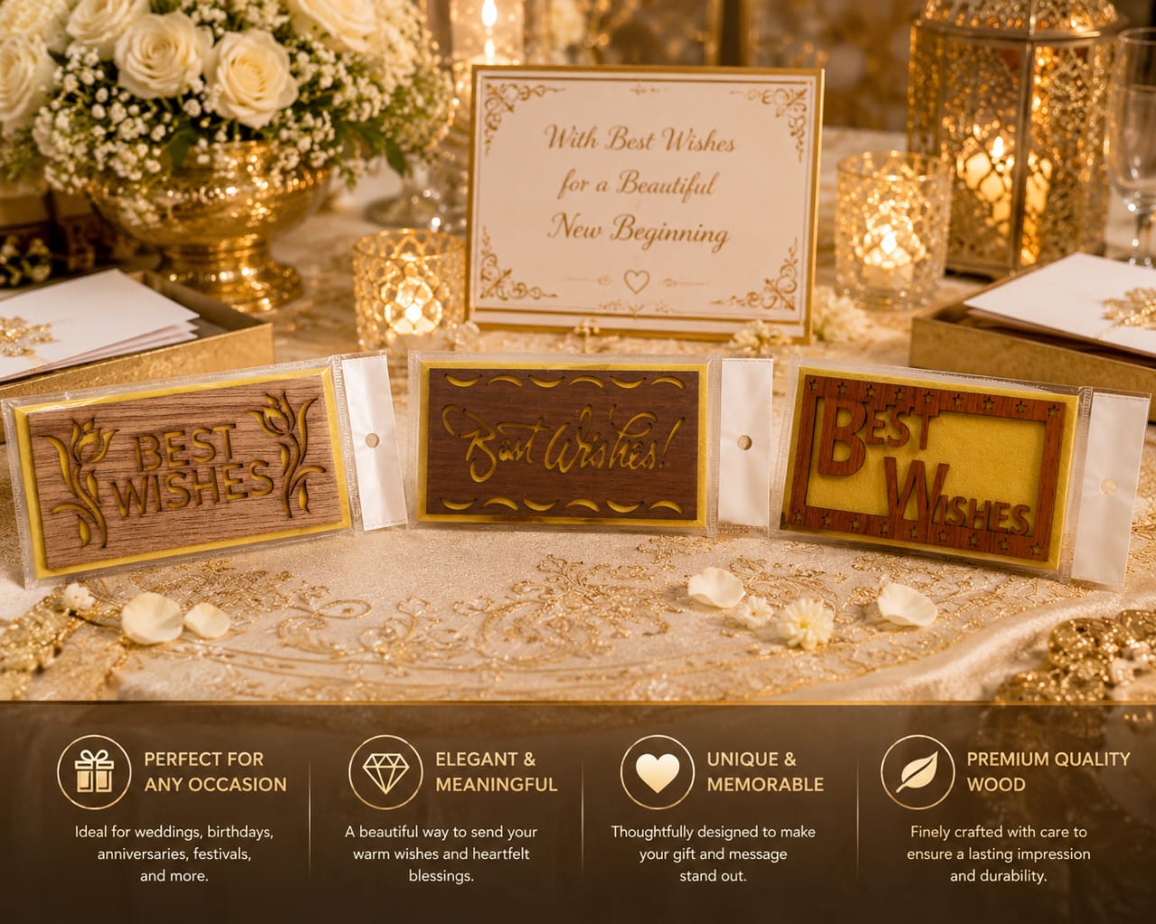 Assorted Best Wishes Wooden Cash Gift Envelopes view 2