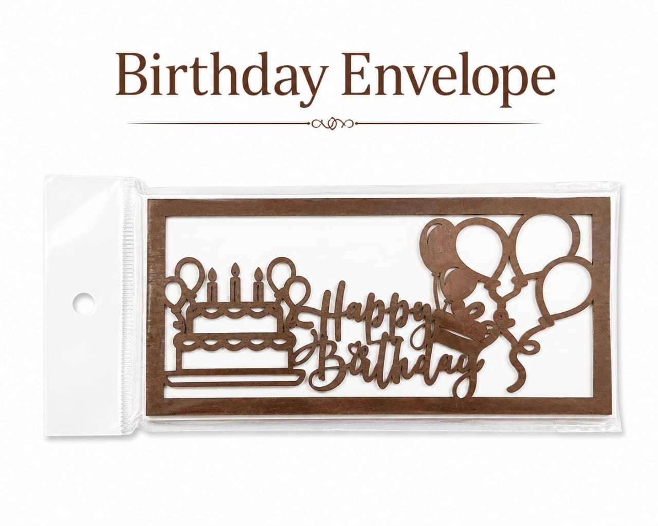 Happy Birthday Wooden Cash Money Gift Envelope view 2