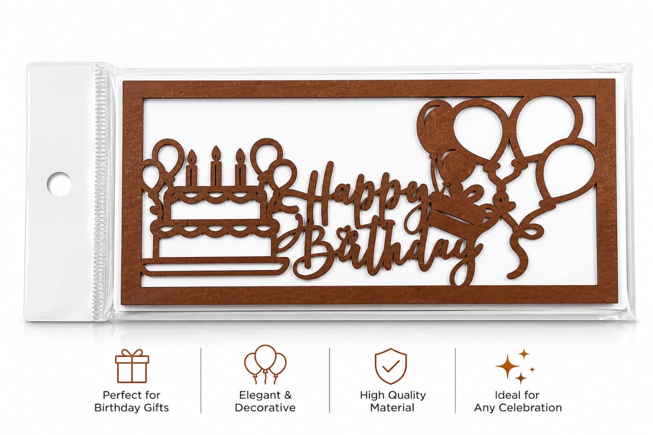 Happy Birthday Wooden Cash Money Gift Envelope view 3