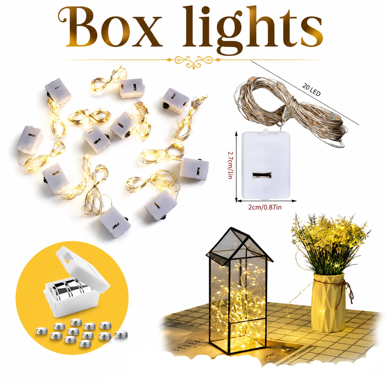 2pcs LED Box Fairy Light String for Gift Decoration view 3
